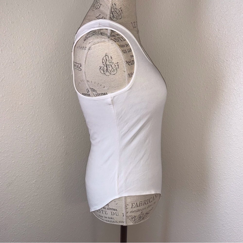 Mangopop Ribbed Racerback Bodysuit Tank Top - Picture 4 of 13